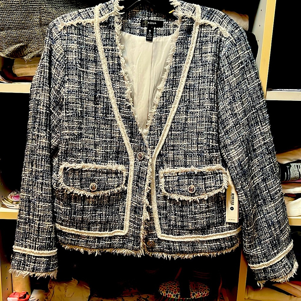 Navy and white  suit jacket, never worn